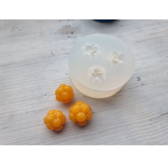 Silicone mold, Cloudberries, 3 pcs., ~ Ø 1.2-1.9 cm