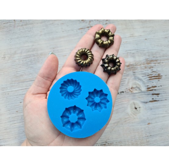 Silicone mold, Cupcake, 3 pcs., ~ Ø 2.8 cm, ~ H:0.7 cm