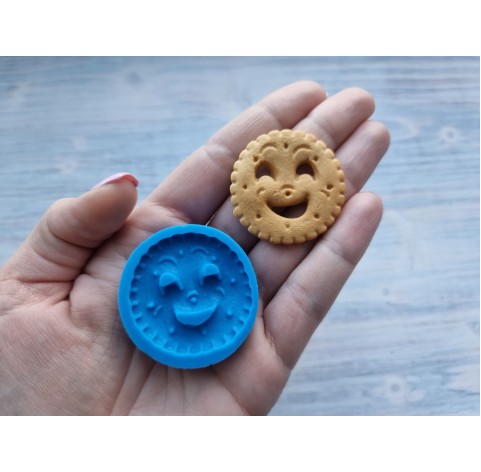 Silicone mold, cookie with a smile, ~ Ø 4 cm