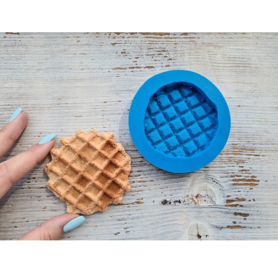 Silicone mold, Waffle 1, round, large, ~ Ø 7 cm