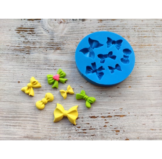 Silicone mold, Bows, 6 pcs., ~ 1.3-2.6 cm