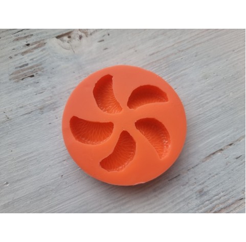 Silicone mold, Slice of mandarin, 5 pcs., ~ 1.5*2.7 cm