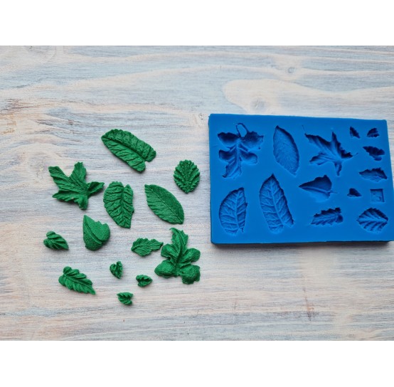 Silicone mold, Set of leaves, 13 pcs., ~ 0.5-2 cm