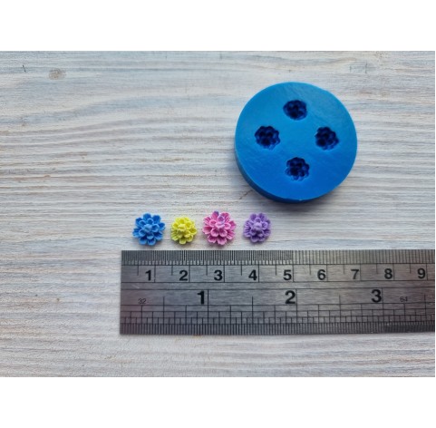 Silicone mold, Flowers, 4 pcs., small, ~  0.7-1.1 cm