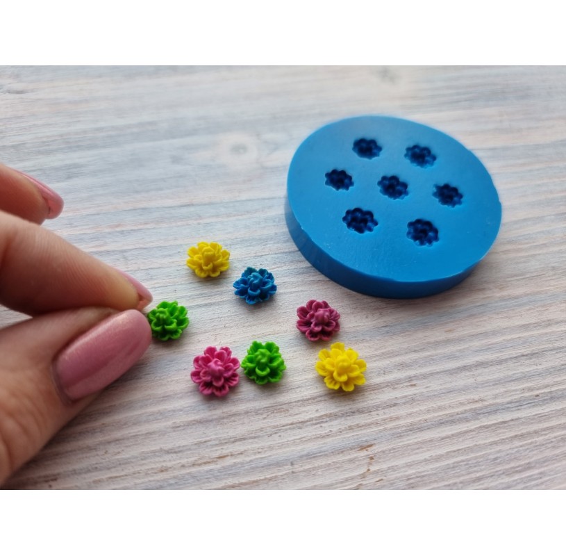 Silicone Mold Set of Flowers, 6 Pcs., 0.7-1.2 Cm, Modeling Tool