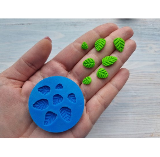 Silicone mold, Leaves, 7 pcs., ~ 0.7-1.8 cm