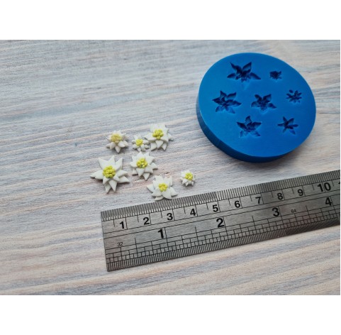 Silicone mold, Edelweiss, 7 pcs., ~ 0.8-1.5 cm