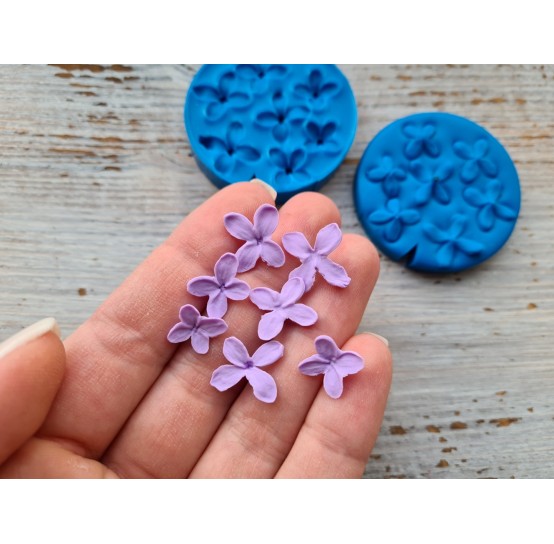 Silicone mold, lilac flowers, 7 pcs., ~ 1.1*1.9 cm