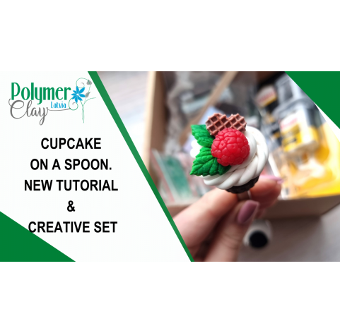 Creative set to decorate spoon with polymer clay sweet decor with a free video master class