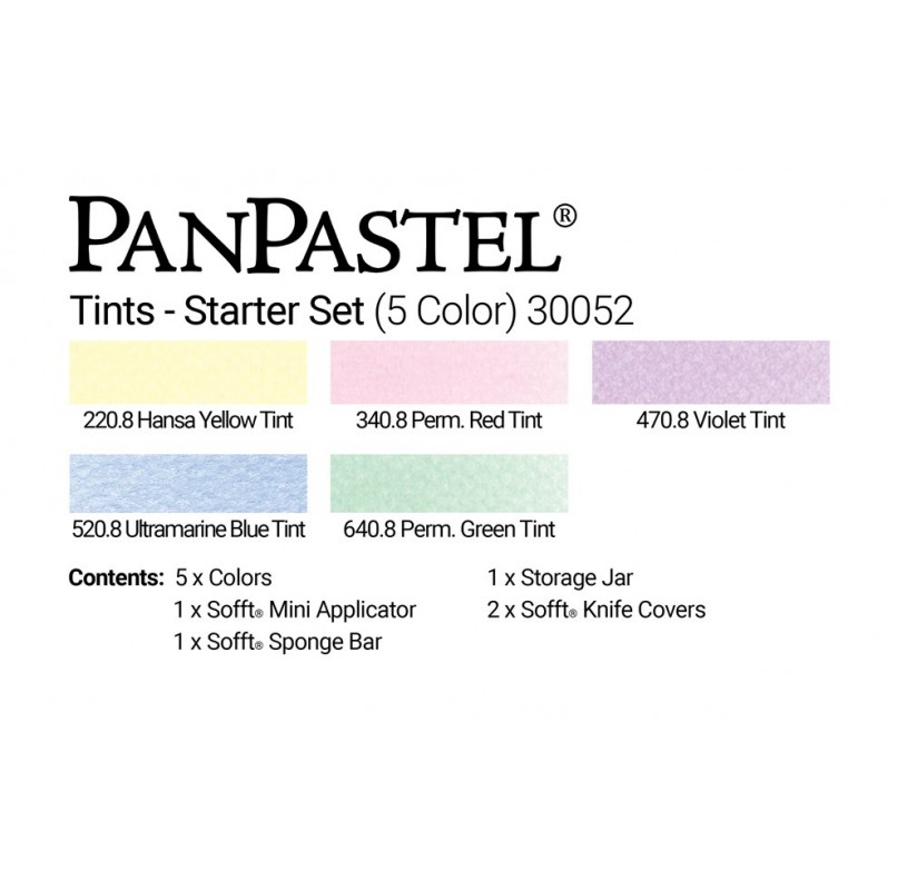 PanPastel 30052 Ultra Soft Artist Pastel Starter Set - Tints 5 Color Set  w/Sofft Tools