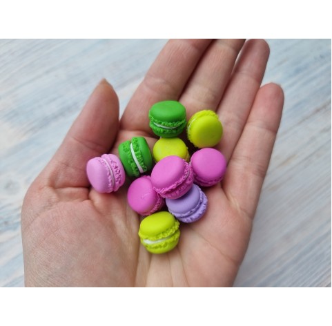 Polymer clay figurines, Macaroons charms, small, 15 pcs., ~ 1*1.5 cm