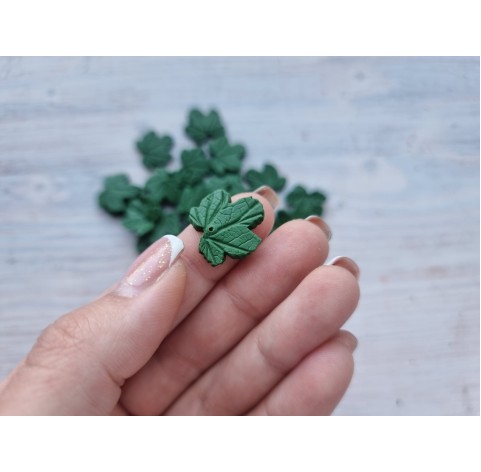 Polymer clay figurines, Cloudberry leaves, 24 pcs., ~ 1.8-2 cm