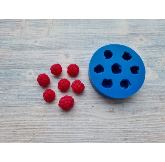 Silicone mold, Natural raspberry 2, medium, 7 pcs., ~ Ø 1.2-2.1 cm