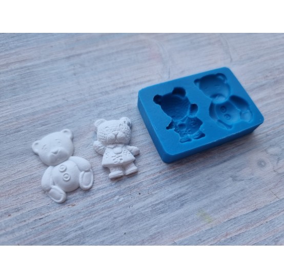 Silicone mold, Bear, 2 pcs., ~ 2*3 cm, 1.8*1.6 cm