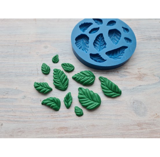 Silicone mold, Set of leaves, style 6, 11 pcs., ~ 1.3-3.3 cm