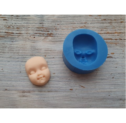 Silicone mold, Doll face 5, ~ 1.9*2.7 cm