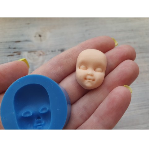 Silicone mold, Doll face 5, ~ 1.9*2.7 cm