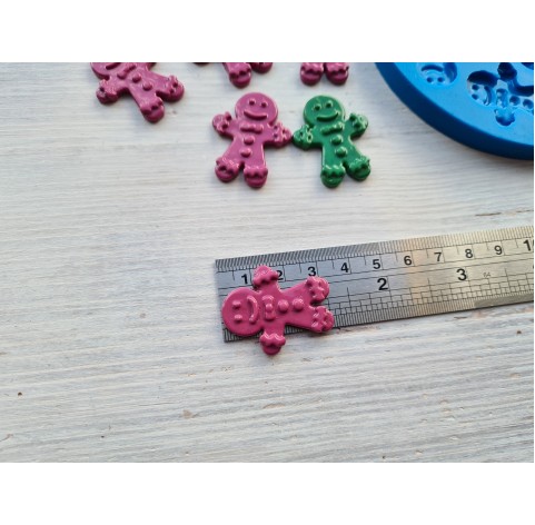 Silicone mold, Gingerbread man cookie, 10 pcs., ~ 3 cm * 2.5 cm