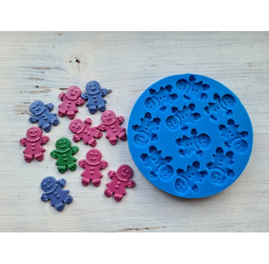 Silicone mold, Gingerbread girl cookie, 10 pcs., ~ 3 cm * 2.5 cm