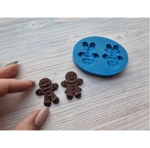 Silicone mold, Gingerbread mans, 2 pcs., ~ 2.6 * 3.2 cm