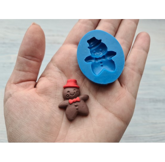 Silicone mold, gingerbread man cookie, large, ~ 2.3*3.1 cm