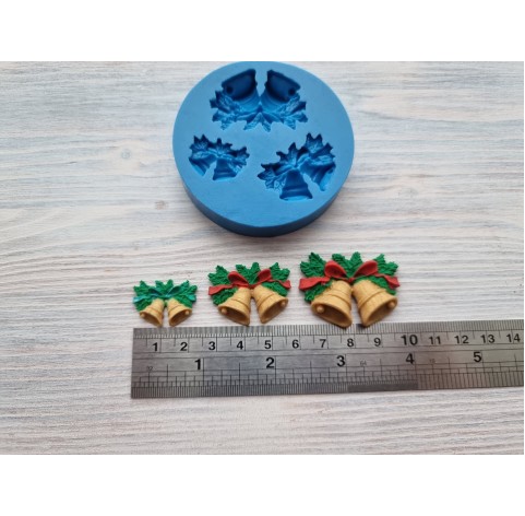 Silicone mold, Christmas bell, 3 pcs., ~ 2.2-3.8 cm