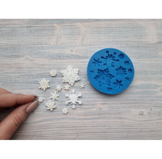 Silicone mold, Snowflakes, 11 pcs., ~ 0.9-3.1 cm