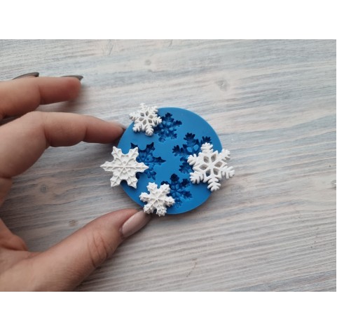 Silicone mold, Snowflakes, 4 pcs., ~ 1.8-2.5 cm