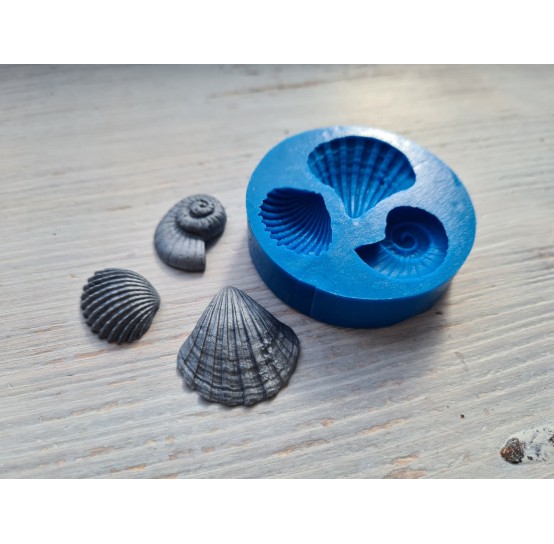 Silicone mold, Seashells, 3 pcs., ~ 2-3 cm