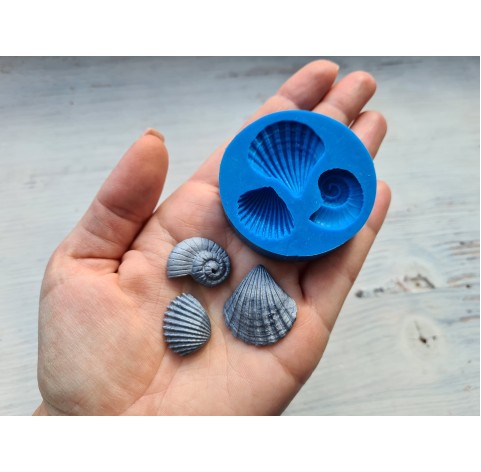 Silicone mold, Seashells, 3 pcs., ~ 2-3 cm