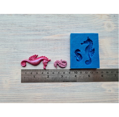 Silicone mold, Sea horses, 2 pcs., ~ 2.5-5 cm