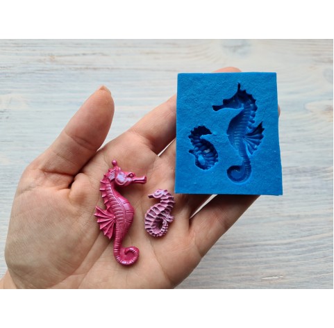 Silicone mold, Sea horses, 2 pcs., ~ 2.5-5 cm