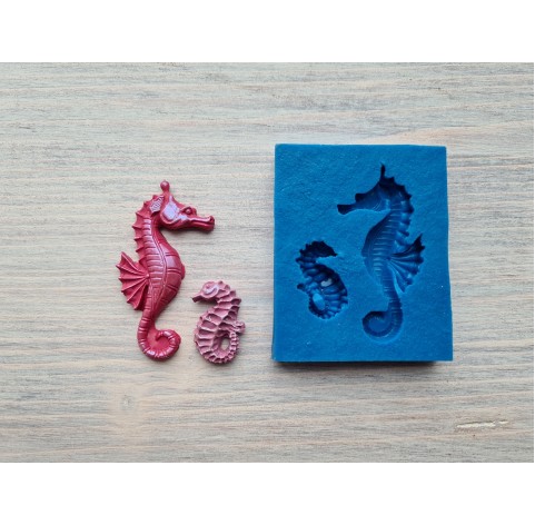 Silicone mold, Sea horses, 2 pcs., ~ 2.5-5 cm