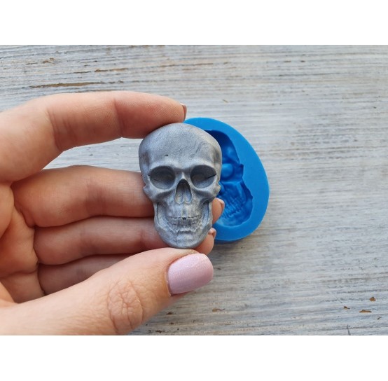 Silicone mold, Skull, style 3, ~ 3*4.5 cm, H:0.8 cm