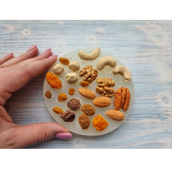 Silicone mold, Dried fruits and nuts mix, 24 pcs., ~ 0.7-2.8 cm