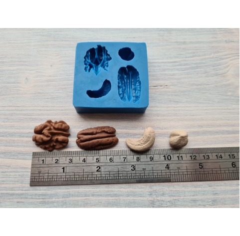 Silicone mold, set of nuts, 4 pcs., ~ 1.4-3 cm