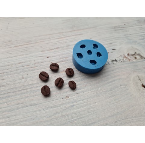 Silicone mold, Coffee beans, 6 beans, ~ 0.6-1 cm