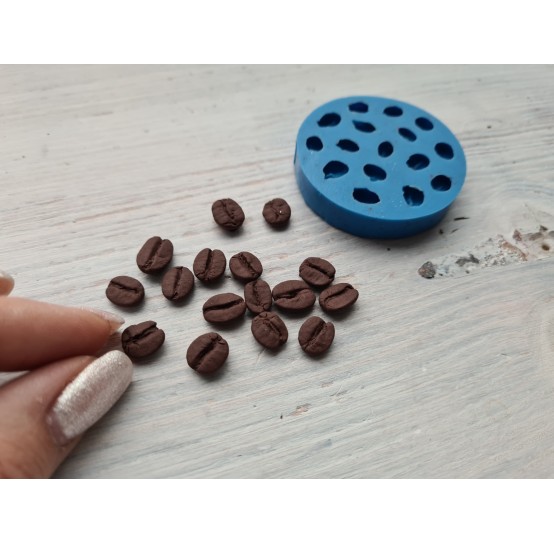 Silicone mold, coffee beans, 16 beans, ~ 0.6-0.9 cm