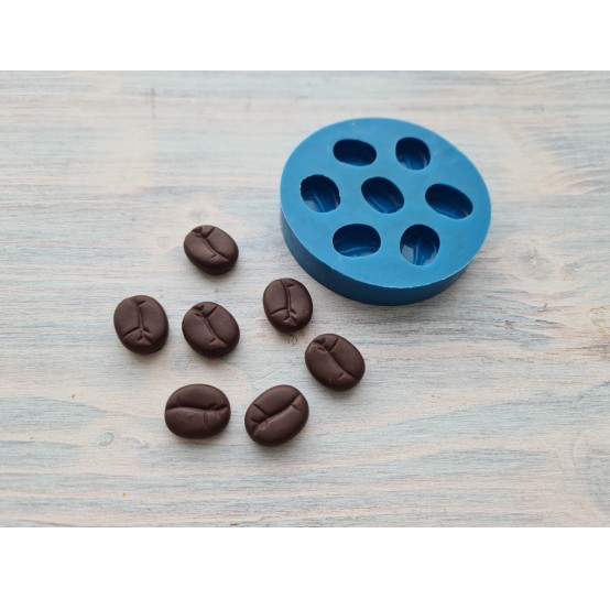 Silicone mold, Coffee beans, large, 7 beans, ~ 1.2-1.4 cm