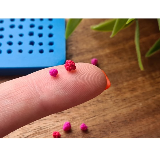 Silicone mold, Mini raspberry, miniature 1:12, 30 elements, ~ Ø 0.2-0.3 cm, H:0.2-0.3 cm