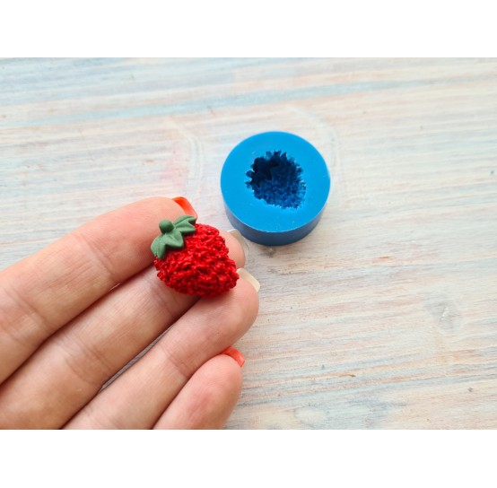 Silicone mold, Strawberry, stylized, ~ Ø 1.8-2.3 cm