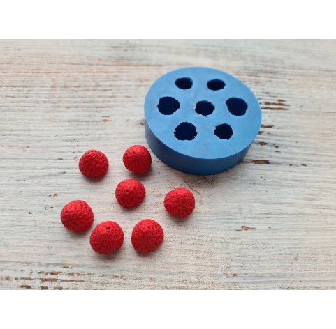 Silicone mold, Strawberry, medium, 7 elements, ~ Ø 1.5 cm, H:1.4 cm