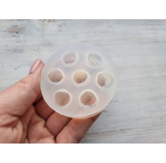 Silicone mold, Strawberries, Large, 7 pcs., ~ H:1.4 cm, ~ Ø 1.5 cm