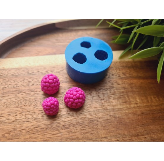 Silicone mold, Natural raspberry, conical, 3 elements, ~ Ø 1.3-1.7 cm, H:1.3-1.5 cm