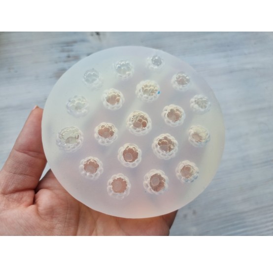 Silicone mold, Handmade raspberry, inverted, 19 pcs., ~ Ø 1.3 - 1.5 cm