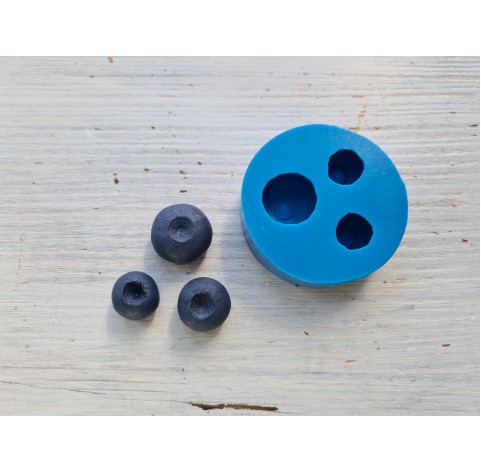 Silicone mold, Garden blueberry, 3 elements, ~ Ø 1.4-1.9 cm, H:1-1.1 cm