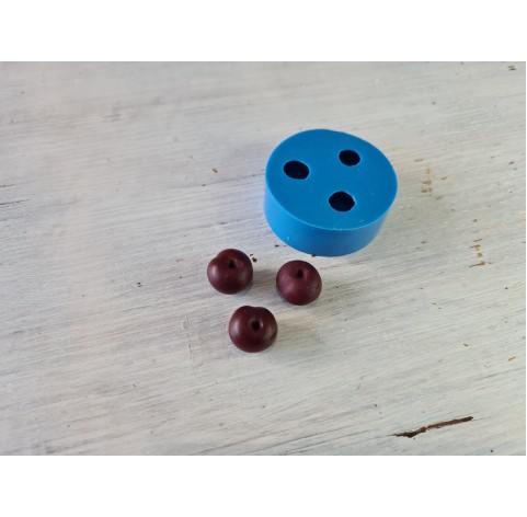 Silicone mold, Cherry, style 4, handmade, 3 elements, ~ Ø 1.5 cm, H:1.2 cm