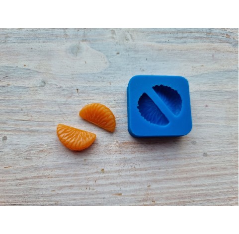 Silicone mold, Slice of mandarin, style 1, 2 elements, ~ 1*2 cm, H:0.6 cm