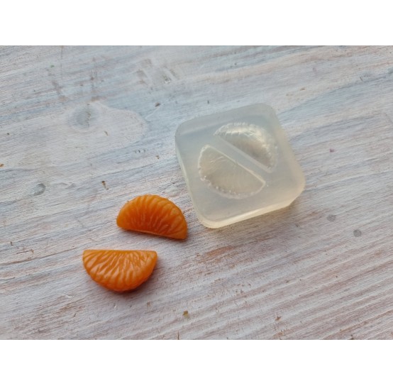 Silicone mold, Slice of mandarin, small, 2 pcs., ~ 1*2 cm
