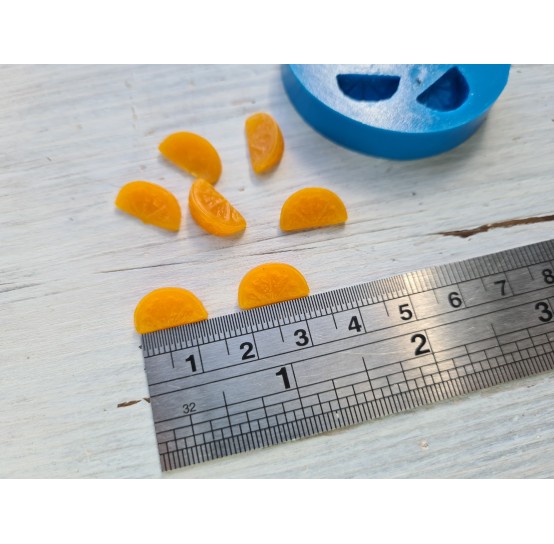 Silicone mold, Mini orange slices, 7 pcs., ~ 1.3-1.5 cm